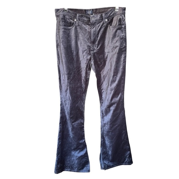 Citizens Of Humanity Charcoal Velvet Georgia Bootcut Flare Pants - Picture 5 of 16